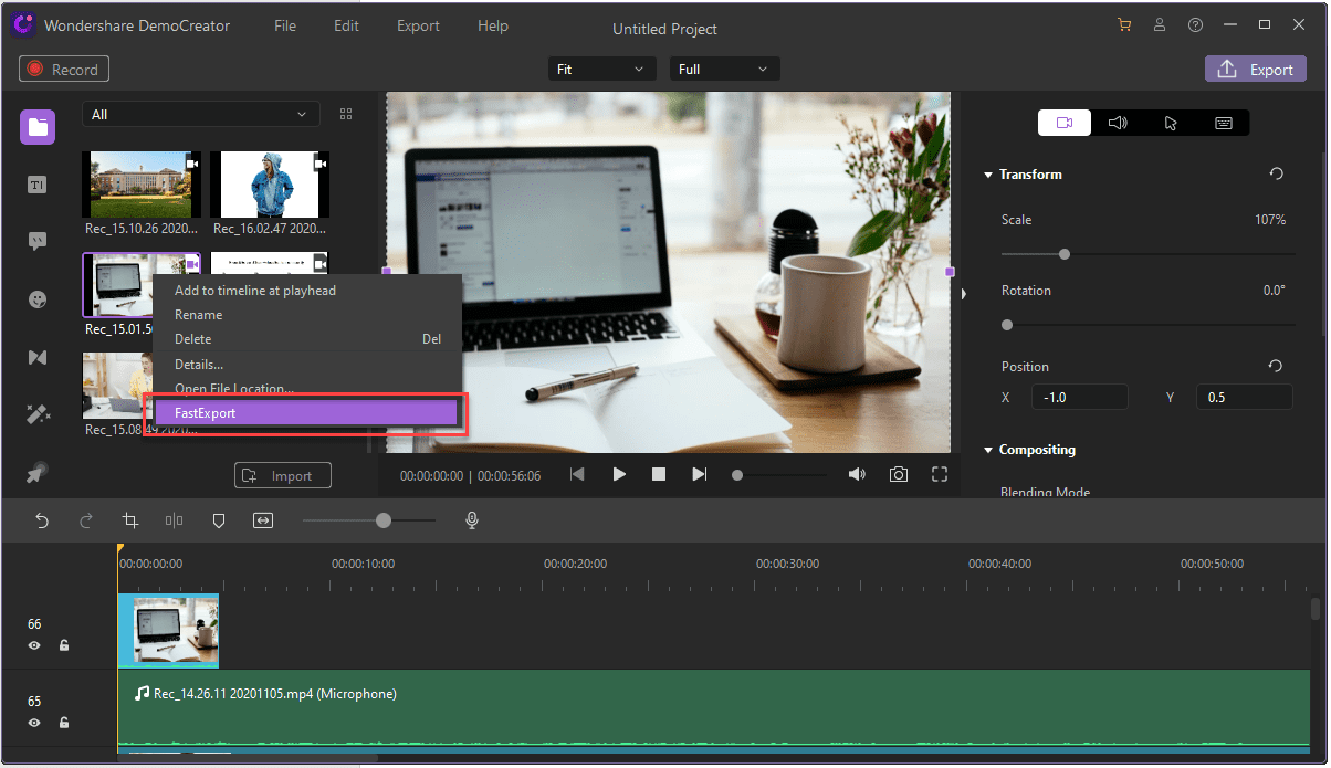 video export and upload