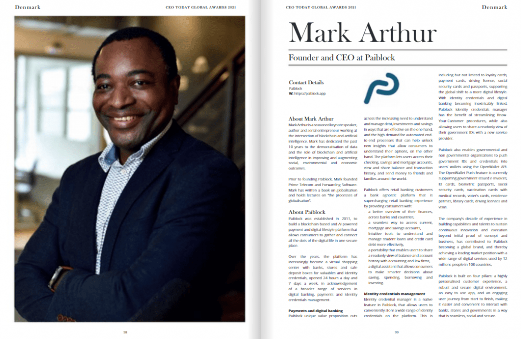 CEO TODAY GLOBAL AWARD 2021