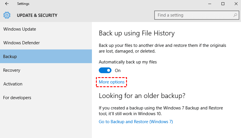 backup vs file history