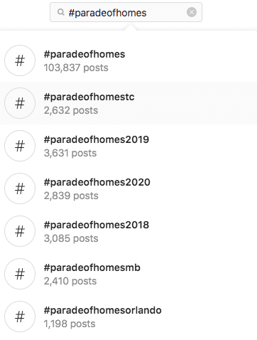 posts show up for each hashtag