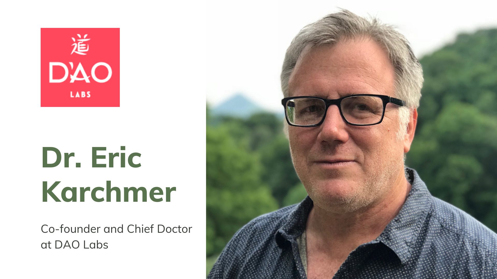 Dr. Eric Karchmer, Co-founder and Chief Doctor at DAO Labs.