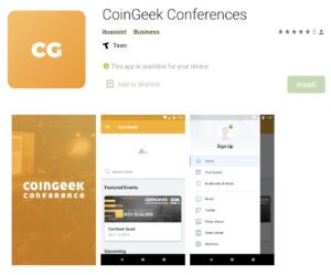 coingeek conferences mobile app on google play store