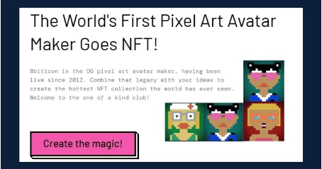 Mint Your Own Customized NFT via The 8biticon NFT Pixel Avatar Creator