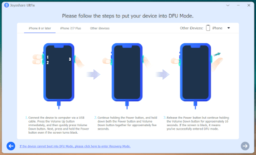 Select “Standard Mode” to ensure no data loss.