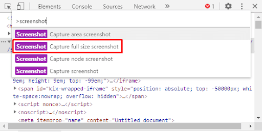 Capture a Full-size Screenshot