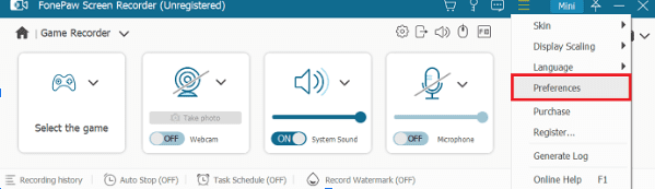 Adjust Preference Settings