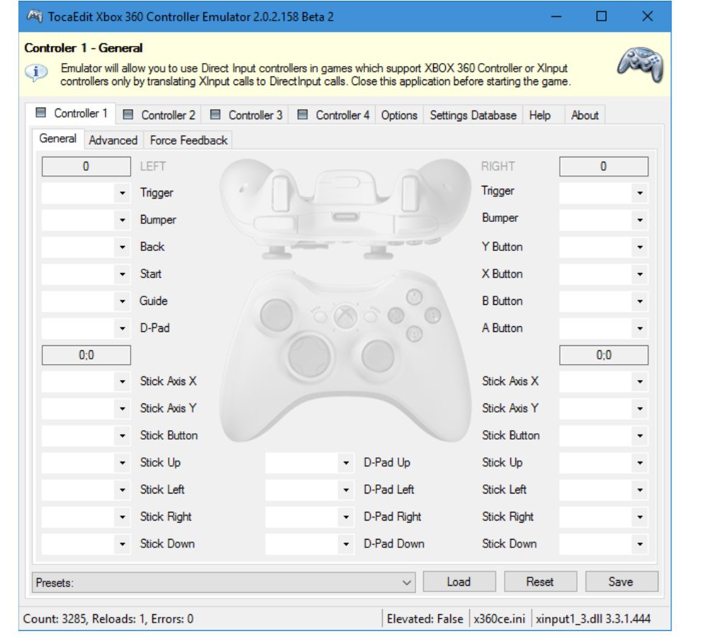 Как настроить 360 controller emulator