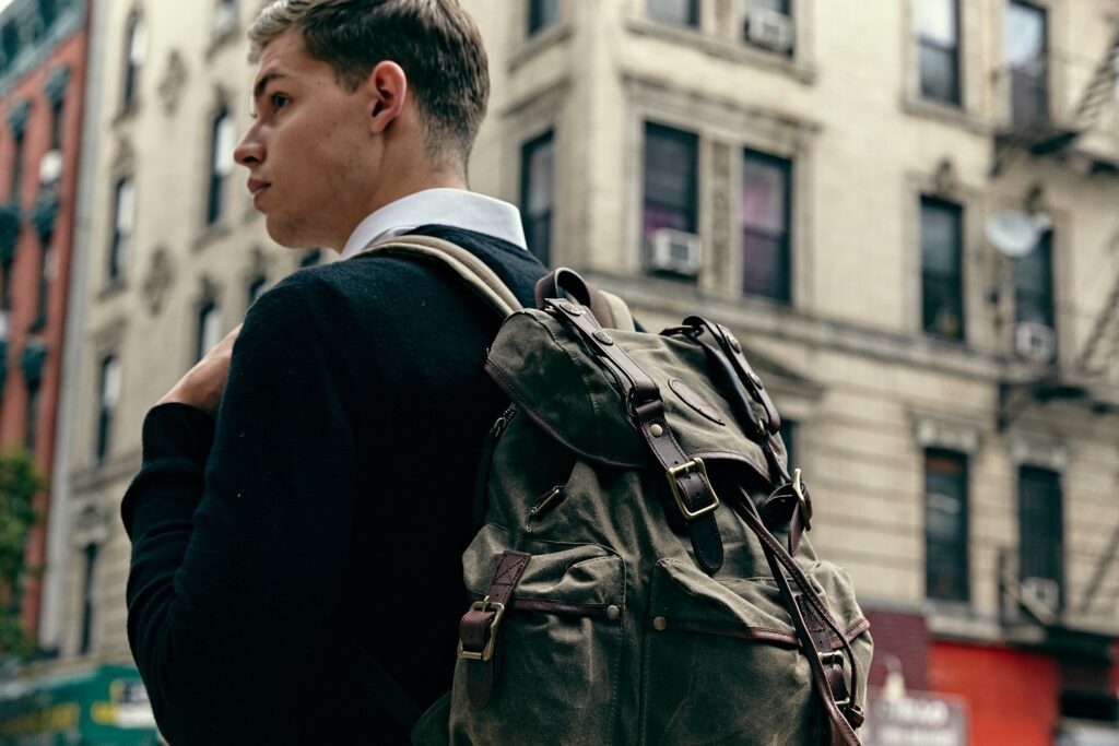 Wax canvas backpack