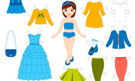 Girl with clothes collection