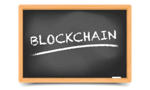 an image of a board with the word 'blockchain'