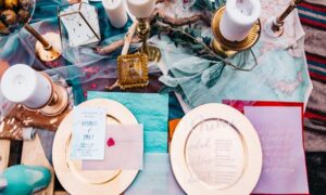 Drone Wedding dining shoot