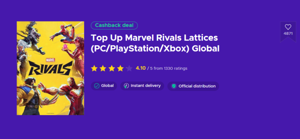 Marvel Rivals top-up