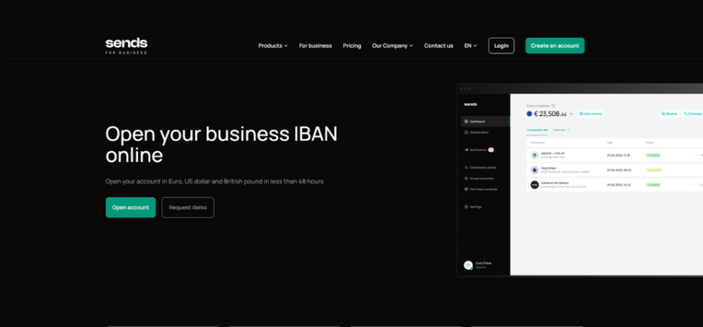 Sends fintech solutions for European businesses