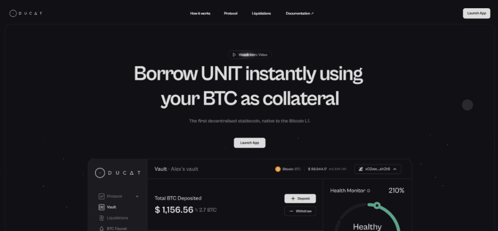 Ducat Protocol Unveils First-Ever Permissionless Liquidation System on Bitcoin Layer 1