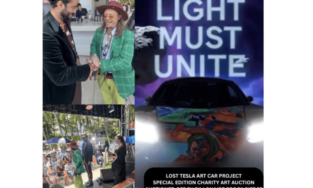 Crypto Billionaire Brock Pierce Successfully Auctions Off Special Edition Charity Art for The Lost Tesla Art Car Project at BitBasel Miami
