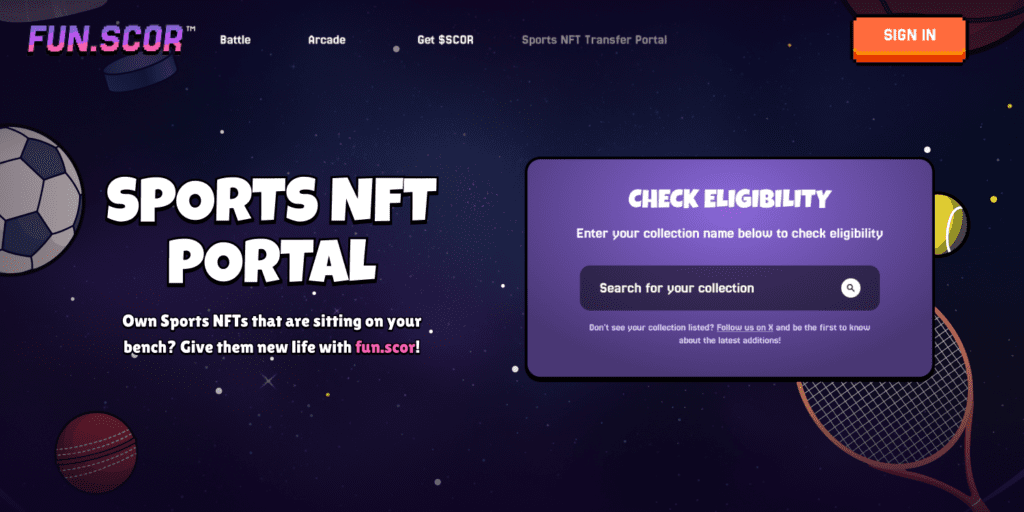 SCOR Web3 Gaming sports NFT