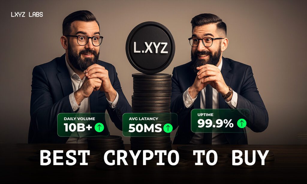 Graphic showing XRP, XLM, and LXYZ price action and presale info.