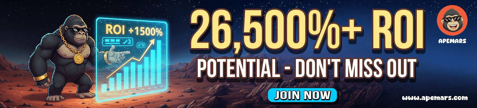 Looking for the Next 100x Crypto? APEMARS Leads 11 High-Potential Coins with 26,520% Returns