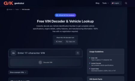 Key Features of the Geekskai VIN Decoder