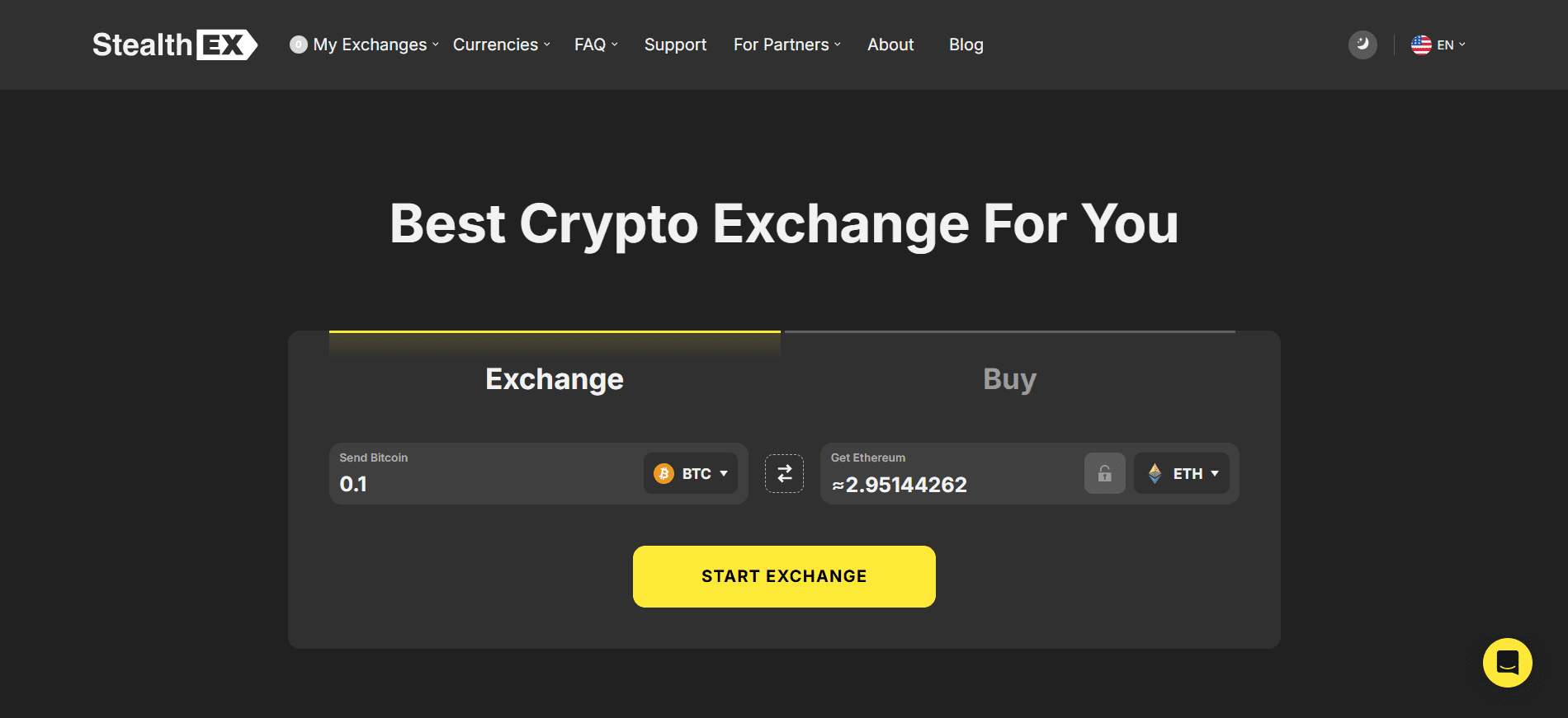 StealthEX non-custodial best instant exchange aggregating 1500 cryptocurrencies for cross-chain swaps.