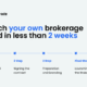 Scale Trade infographic showing how to launch your own brokerage brand in less than 2 weeks — 4 steps from idea to launch. 