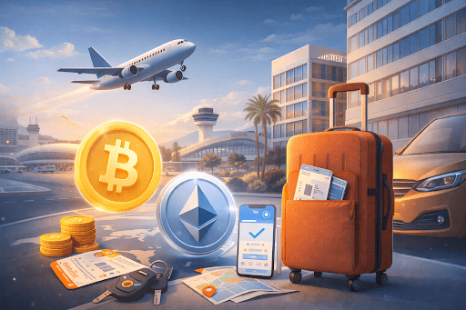 How to Book Travel with Cryptocurrency 2026: Flights, Hotels, Cars, and Travel Services