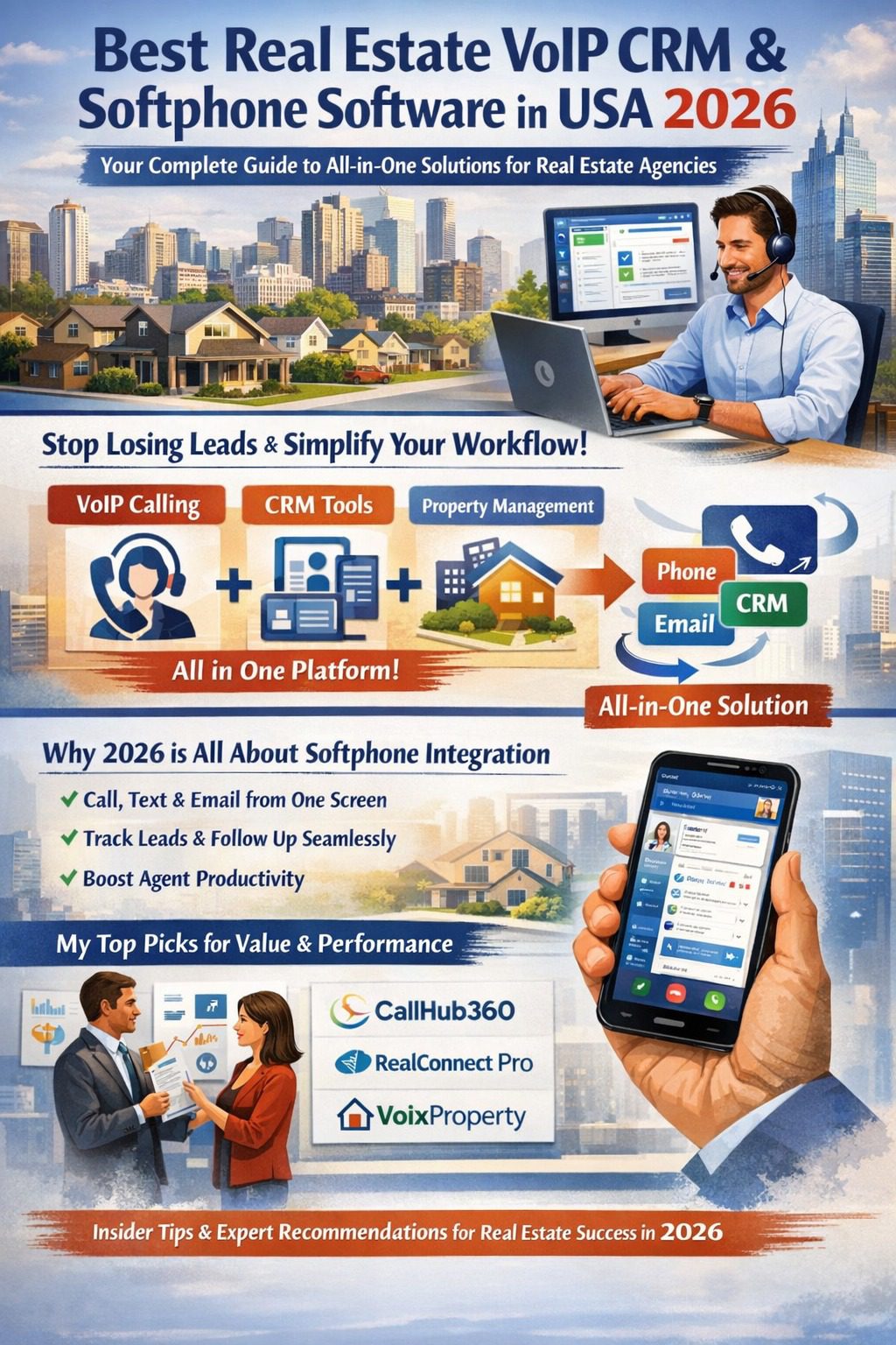 Best Real Estate VoIP CRM & Softphone Software in USA 2026