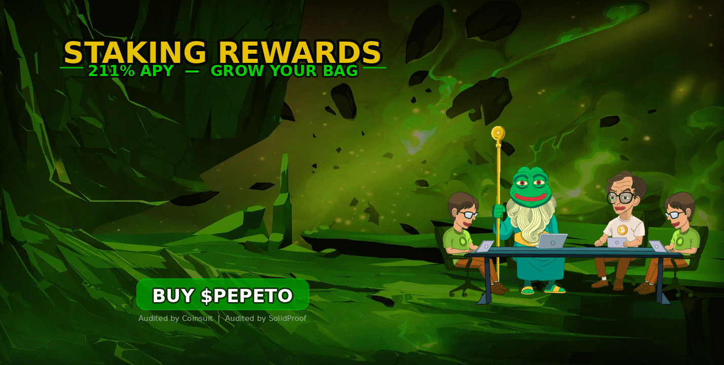 Pepeto 211% APY Staking Rewards