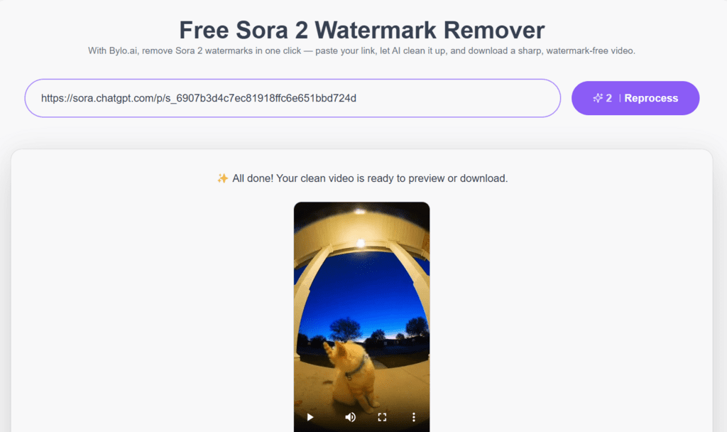 Sora 2 Watermark Remover on Bylo.ai