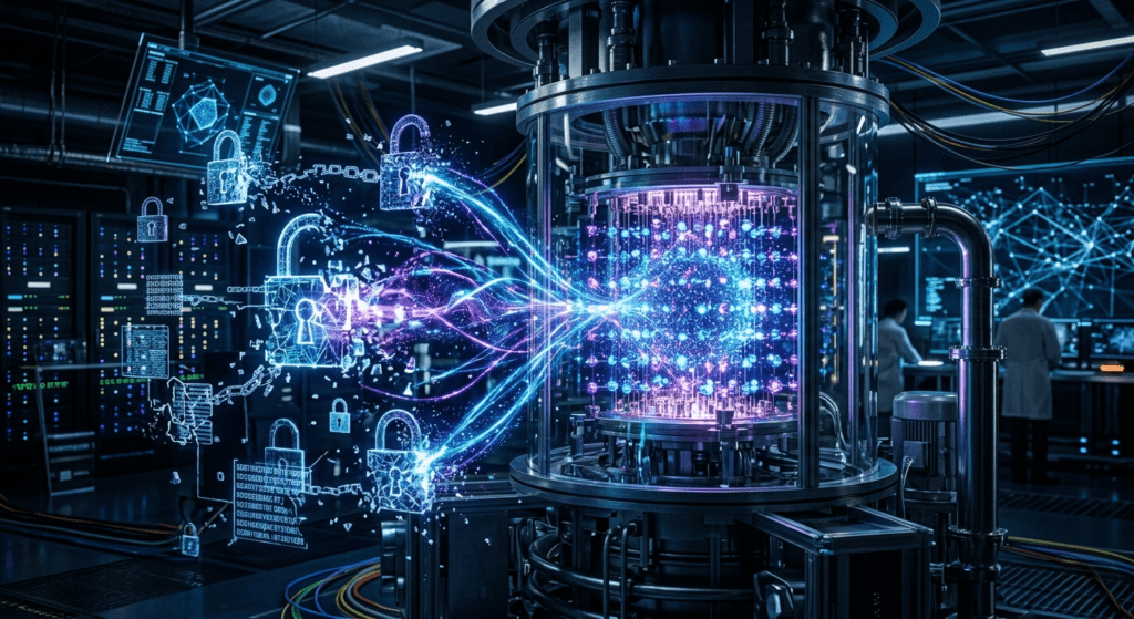 Quantum computing breaking traditional encryption and enabling post-quantum cryptography