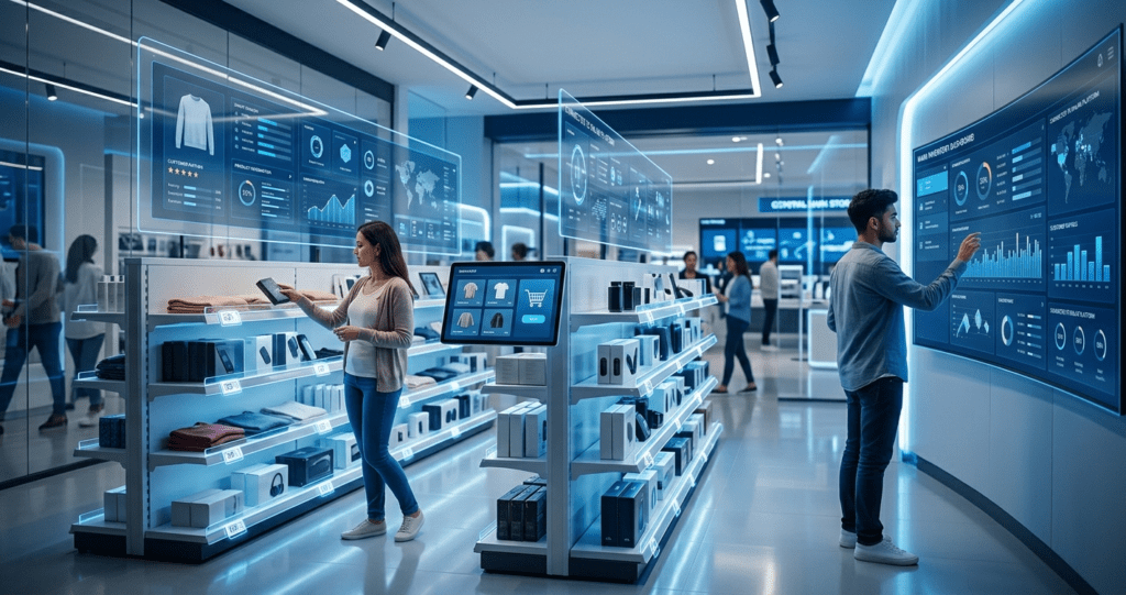 IoT-enabled retail store connected with real-time e-commerce inventory system