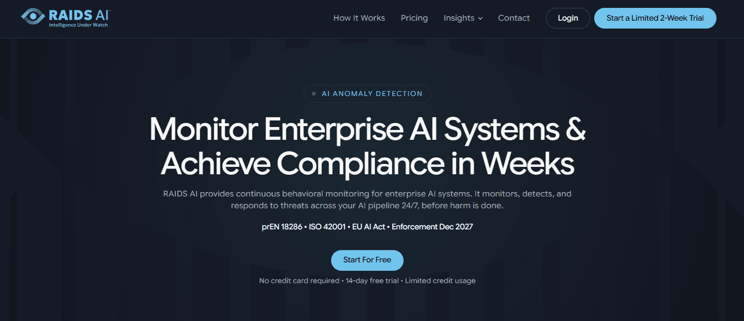 AI safety monitoring platform - RAIDS AI