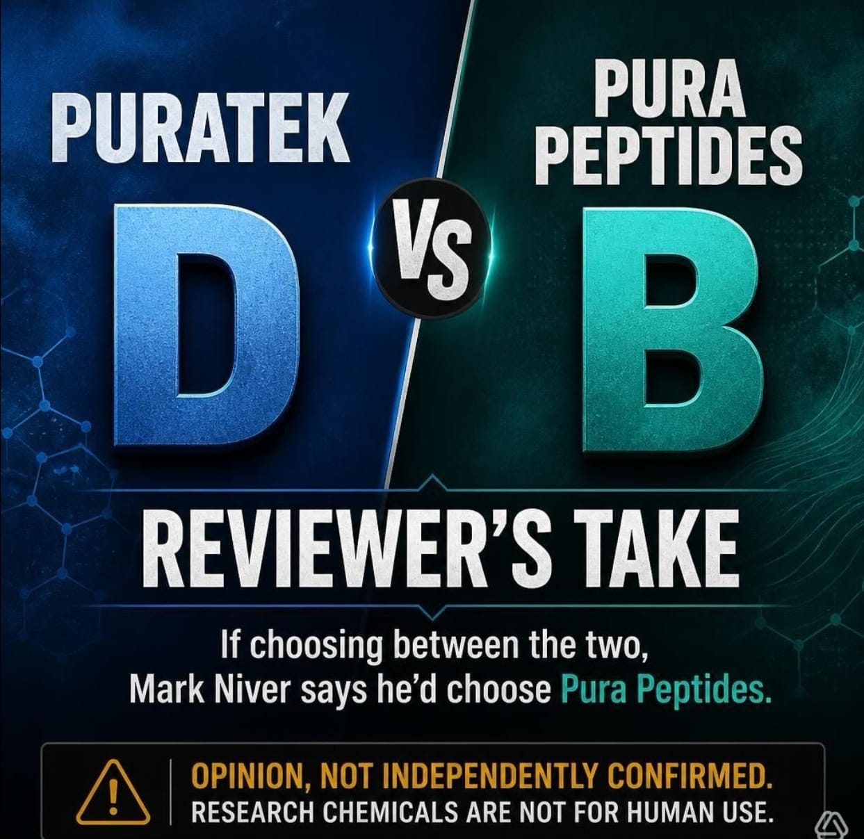 Independent Reviewer Prefers Pura Peptides Over Puratek Peptides