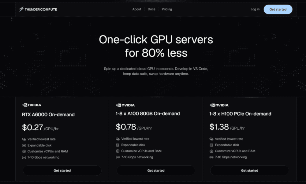 Thunder Compute, a startup building a cloud-GPU platform for AI and machine learning workloads