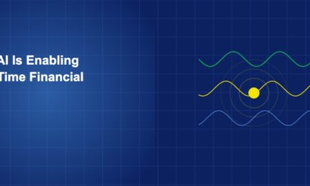 Streaming data waves with pulse dot and ripple rings on dark blue grid