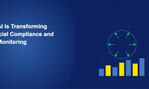 Circuit brain pattern with compliance monitoring bars on dark blue grid
