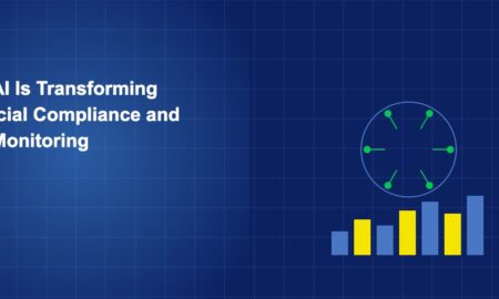 Circuit brain pattern with compliance monitoring bars on dark blue grid