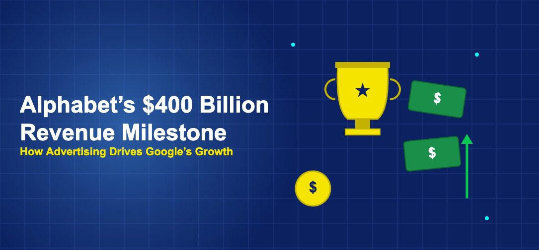 Trophy with dollar bills and green growth arrow