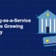 Banking-as-a-Service platforms growth illustration with bank building and bank card