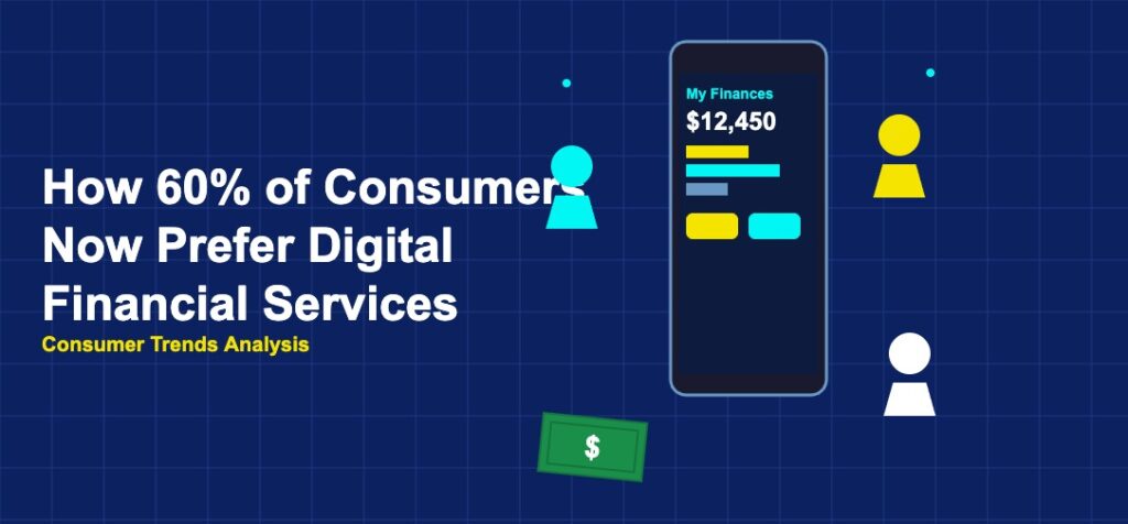 Smartphone with banking UI and people silhouettes