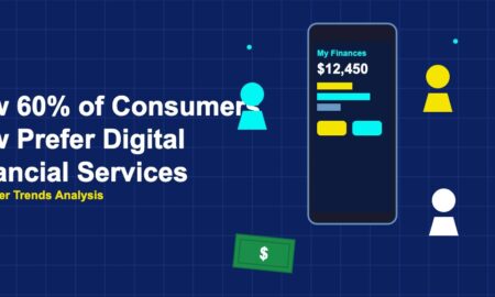 Smartphone with banking UI and people silhouettes