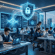Secure digital classroom with student data protected by cybersecurity systems