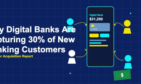 Phone with banking UI and customers being drawn toward it