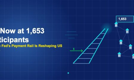 Railroad track with connected bank nodes and participant counter