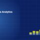 Rising analytics bar chart with gradient colors on dark blue grid background
