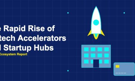 Rocket launching from a startup hub building