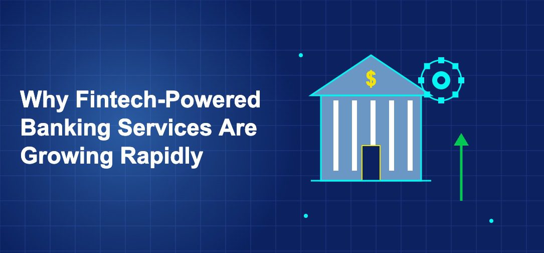 Bank building with gear cog and green upward growth arrow
