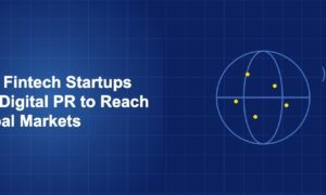 Illustration of globe media concept with geometric shapes on dark blue background