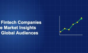 Illustration of chart up concept with geometric shapes on dark blue background