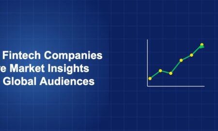 Illustration of chart up concept with geometric shapes on dark blue background
